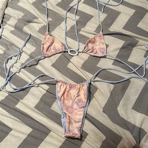 Swim Vdm The Label Blue Floral Reversible Bikini Poshmark