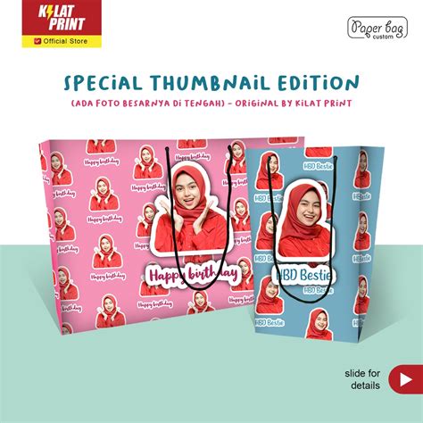 Jual Paper Bag Kado Custom Muka Foto Sendiri Paperbag Special Thumbnail