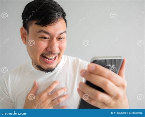 funny laugh face  man watching funny video clip share  social