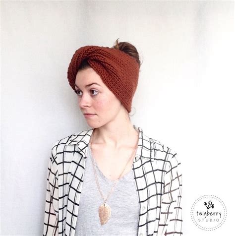 Turban Knitting Pattern Twisted Knit Headband Pattern Twisted Etsy