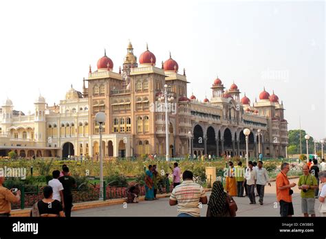 mysore palace historic heritage mysore karnataka state india stock