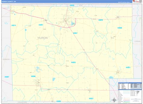 Huron County Wall Map Premium Style - marketmaps.com