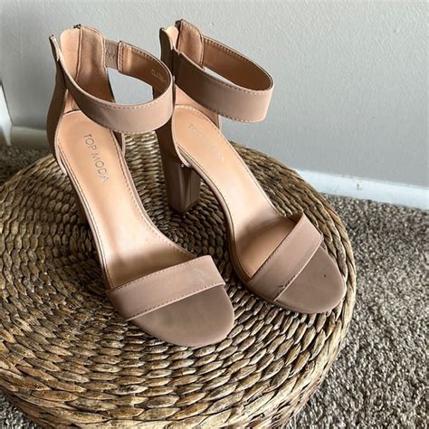 Top Moda Shoes Top Moda Nude Strappy Heels In Size Poshmark