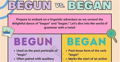 Begun vs. Began: Difference Between Begun and Began • 7ESL