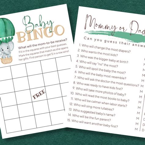 Hot Air Balloon Bingo Etsy