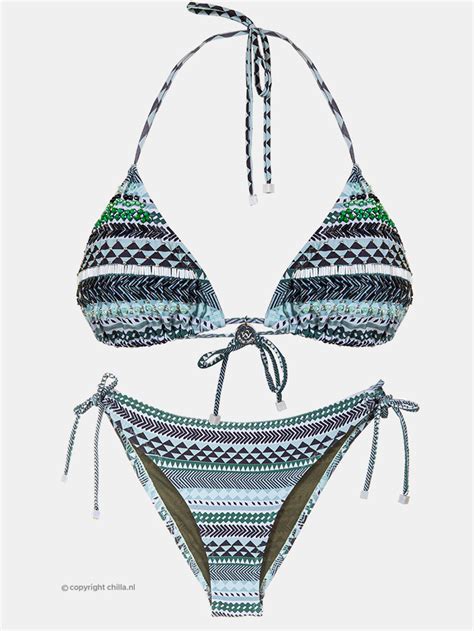 Bikini Triangle Verde Bordado Van Swim Days Maat Broekje S Maat Topje S