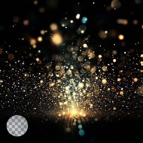 Premium PSD Golden Sparkles Magic Particles Effect Isolated