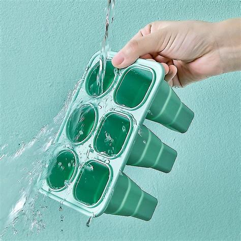 Collapsible Popsicles Molds Silicone Ice Pop Molds Reusable Ice Cream