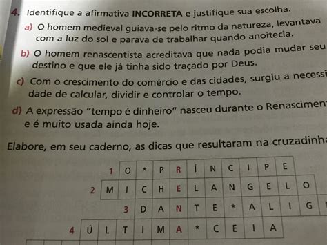 Identifique A Alternativa Incorreta E Justifique Sua Escolha.