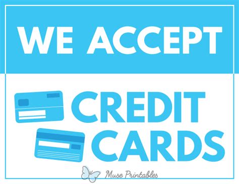 Printable We Accept Credit Cards Sign