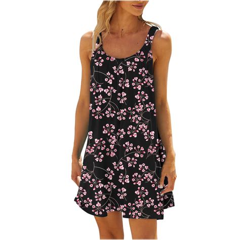 Gamivast Sleeveless Sundresses For Women Casual Summer Tropical Floral