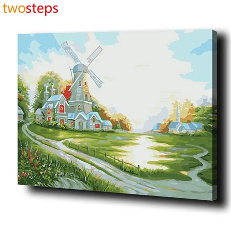 TwoSteps DIY Digital Canvas Oil Painting By Numbers Framed Coloring By