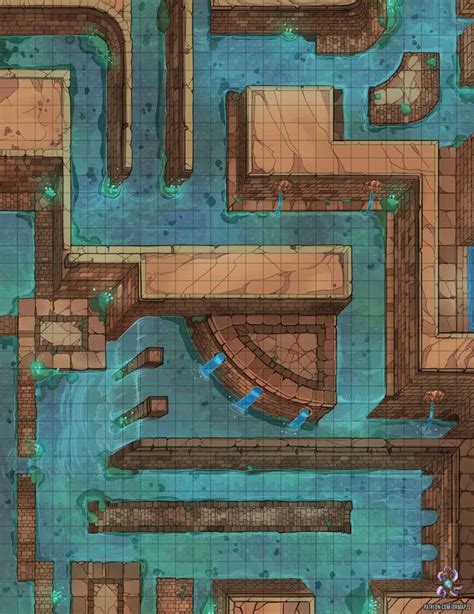 Sewers 27x35 Battlemaps Dnd World Map Tabletop Rpg Maps Dungeon Maps