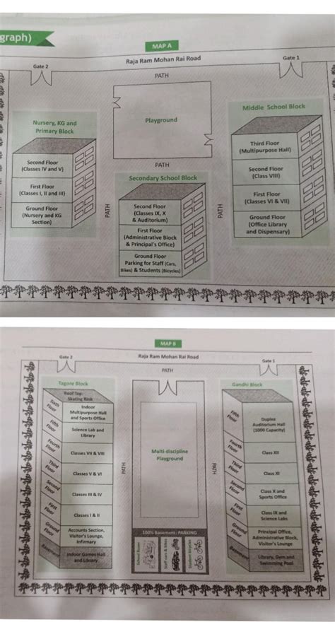 Given Below Are Two Maps A And B Of Apj School Map A Shows The