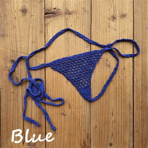 Handmade Crochet Bikini Micro Thong String Bikini Cotton Secret Swimwear Beachwear Custom Color
