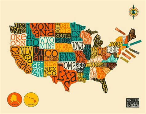 United States Map Art Print By Jazzberry Blue United States Map Art