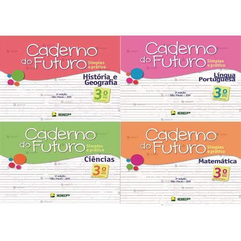 Kit Caderno Futuro Port Mat Cien Hist Geo 3 Ano Professor IBEP