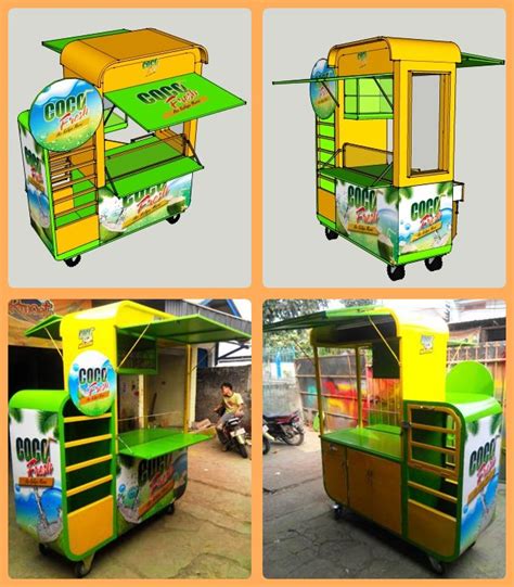 coconut ice drink carts outdoor food  baverage carts design idea