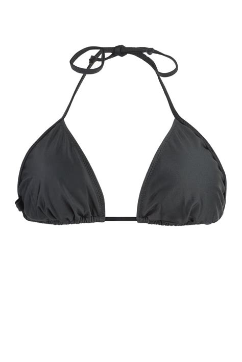 Ganni Black Recycled Nylon Bikini Top Modesens