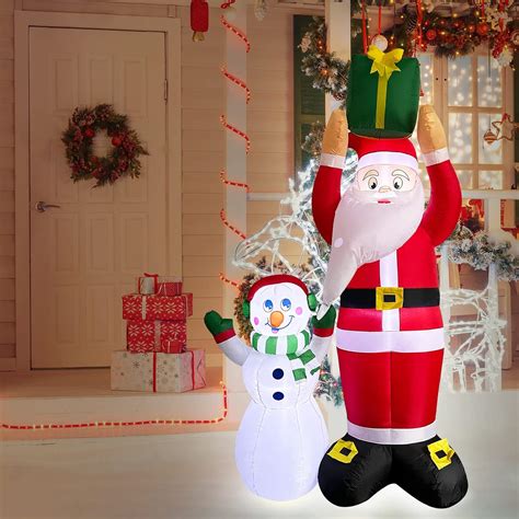 Buy 7ft Christmas Inflatables Santa Claus And Snowman Outdoor