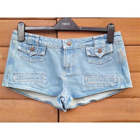 Free People Laguna Micro Denim Shorts In Blue Size Depop