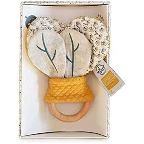 Hochet En Bois Collection Pollen L Abeille Bio Doudou Avec Papier