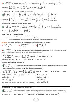 Syst Mes De Quations Inconnues Cours Et Exercices Ma