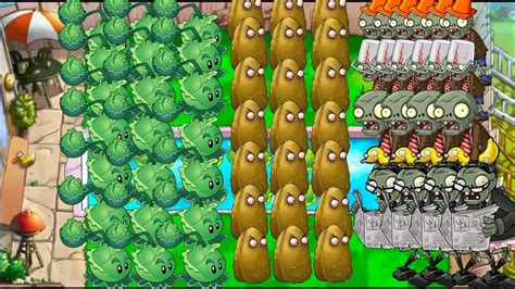 Plants Vs Zombies Epic Hack Cabbage Pult Vs Tall Nut Vs All