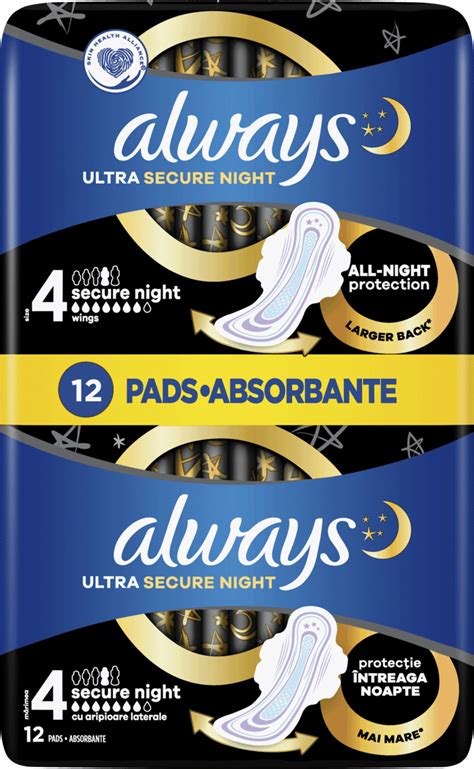 ALWAYS, Ultra Secure Night, podpaski higieniczne ze skrzydełkami, Night ...