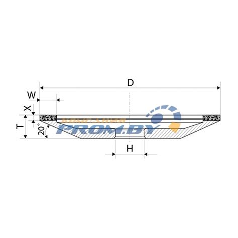 Тарелка алмазная 12A2-20 125 х 16 х 2 х 10 х 32 мм 125/100 100% по ...