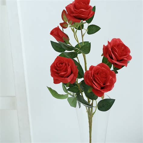 Efavormart Pack Of 2 33 Silk Long Stem Roses Faux Flowers Rose