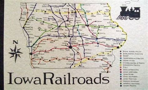 Iowa Railroads Map 11x17 - Etsy