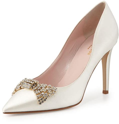 Kate Spade New York Pezz Satin Crystal Bridal Pump Ivory 2153810