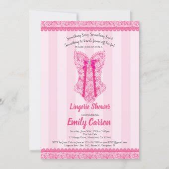 Lingerie Shower Hot Pink Elegant Bridal Party Invitation Zazzle