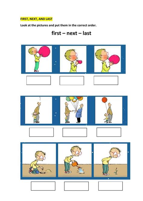 First Next Last Interactive Worksheet Live Worksheets Worksheets