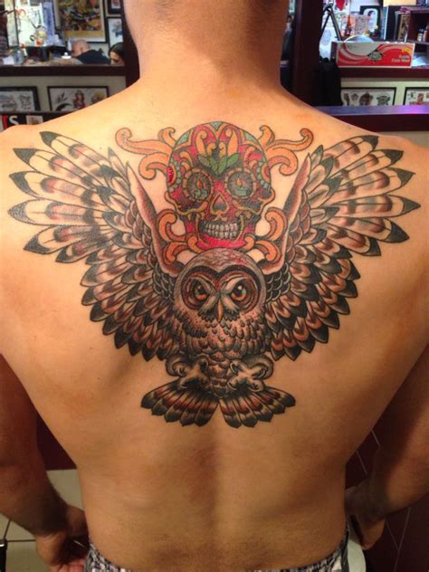 Owl And Sugar Skull Tattoo Tattoos Owl Tattoo Sugar Skull Tattoos