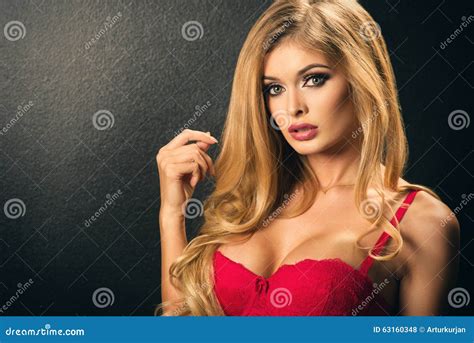 Sensual Blonde Woman Stock Photo Image Of Attractive 63160348