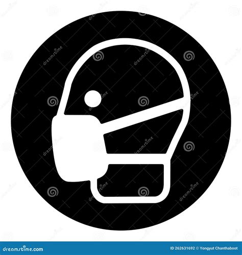 Wear Mask Symbol Sign Vector Illustration Isolated On White Background