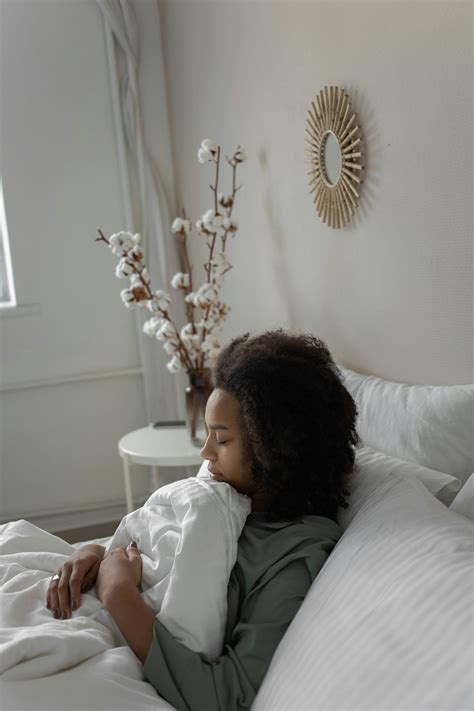 woman sleeping  bed  stock photo