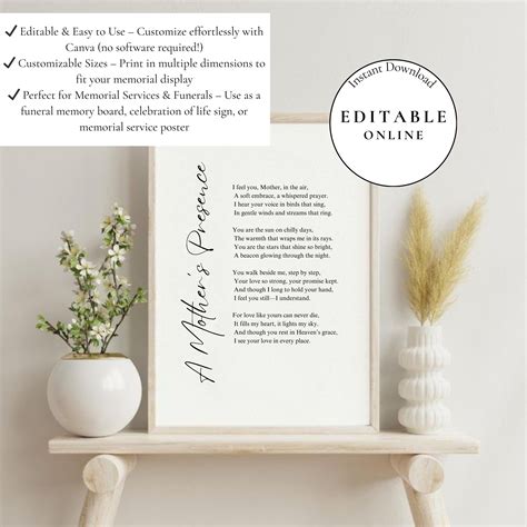 Custom Funeral Poem Print Poem Remembrance Poem Memorial Keepsake Poems