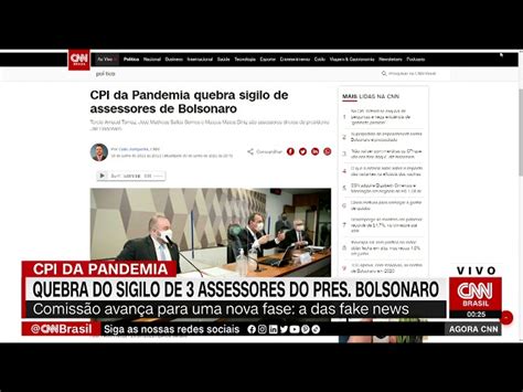 Cpi Da Pandemia Quebra Sigilo De Assessores De Bolsonaro Cnn Brasil