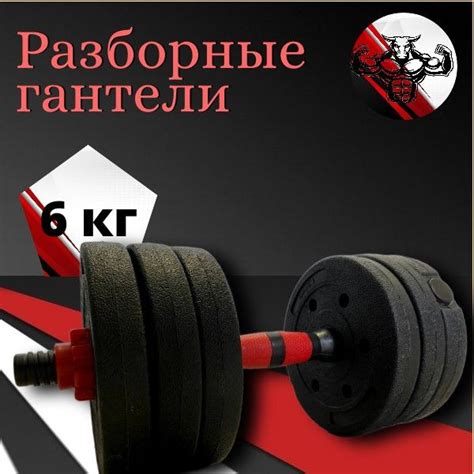 Гантели разборная_черный, 1 шт. по 6 кг, черный - купить по выгодным ...