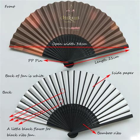 Custom Printed Logo Paper Folding Fan High Quality Personalized Bamboo