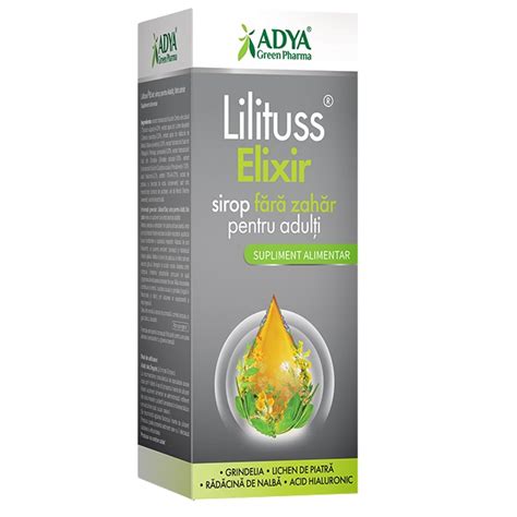 Sirop Pentru Adulti Fara Zahar Lilituss Elixir Ml Ady Farmacia