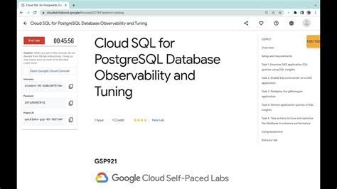 Cloud SQL For PostgreSQL Database Observability And Tuning Qwiklabs