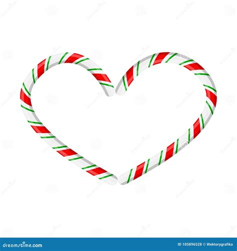 Candy Cane Heart for Christmas Design Isolated on White Background ...