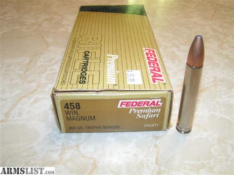 ARMSLIST - For Sale: .458 Winchester Magnum Federal Premium ammo