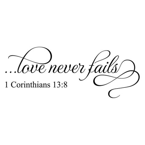 Items Similar To Love Never Fails Wall Decal Wall Sticker Wall Quote