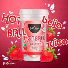 Hot Ball Dupla Beija Muito Morango Hot Flowers Hm Distribuidora