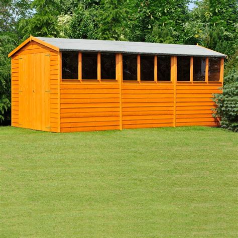 Shire 10 X 15ft Double Door Overlap Apex Wooden Shed With Window Wilko